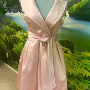 Chic Backless Pink Satin Dress